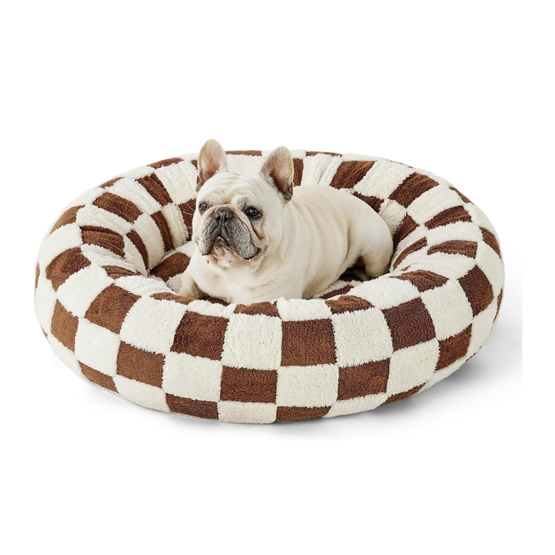 Round Calming Donut Pet Bed for Cats & Small Dogs