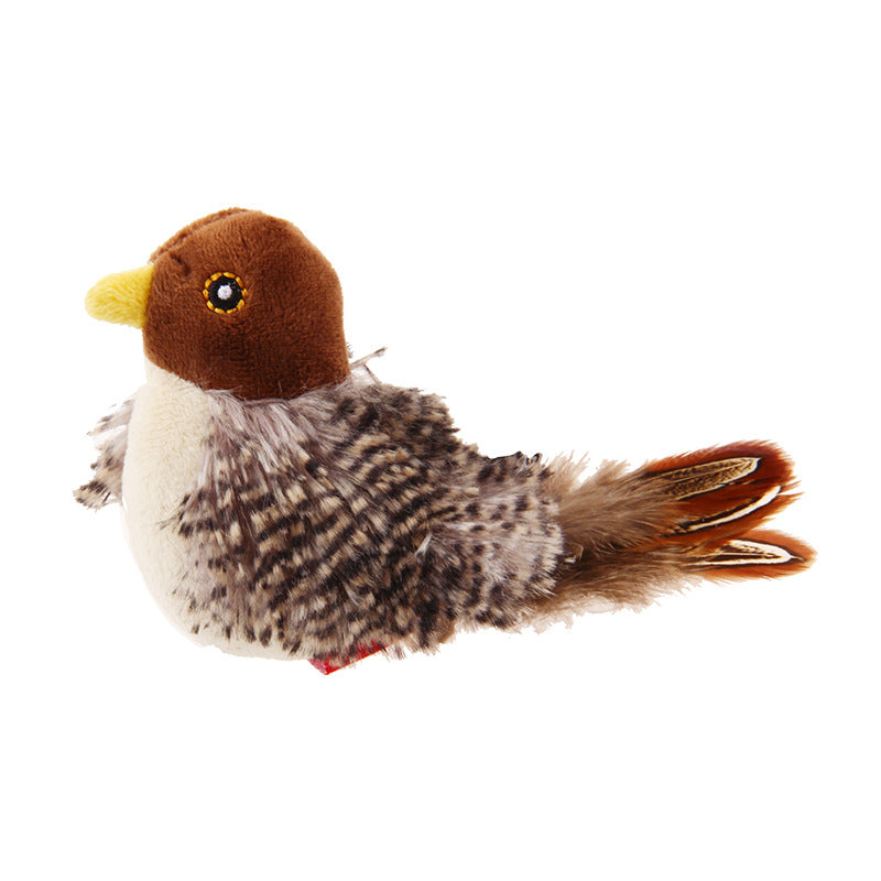 Chirping Bird Cat Toy with Real Bird Sounds