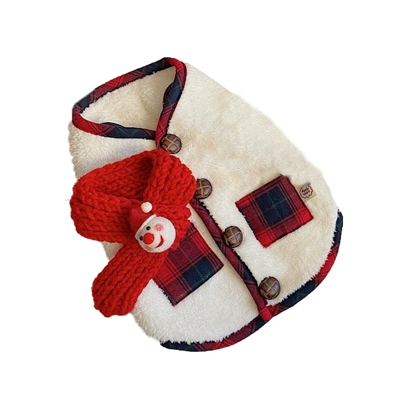 Cozy Sherpa Plaid Dog Vest with Toggle Buttons