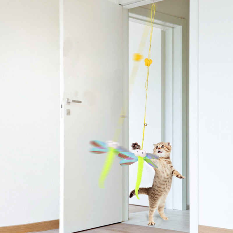 Adjustable Hanging Door Cat Toy with Bungee Rope