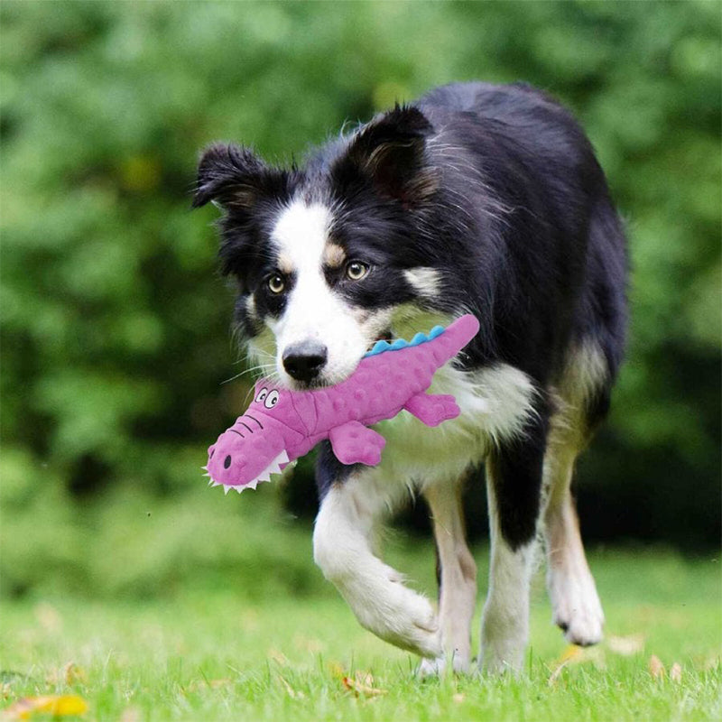 No-Stuffing Crinkle Crocodile Squeaky Dog Toy
