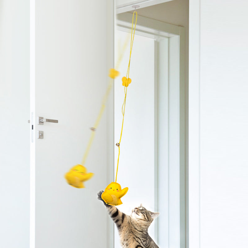 Adjustable Hanging Door Cat Toy with Bungee Rope