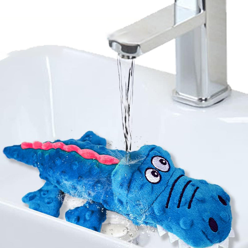 No-Stuffing Crinkle Crocodile Squeaky Dog Toy