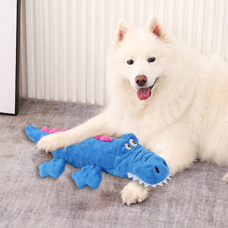 No-Stuffing Crinkle Crocodile Squeaky Dog Toy