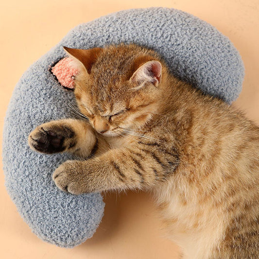 Calming Cat Neck Pillow - Fluffy U-Shaped Support