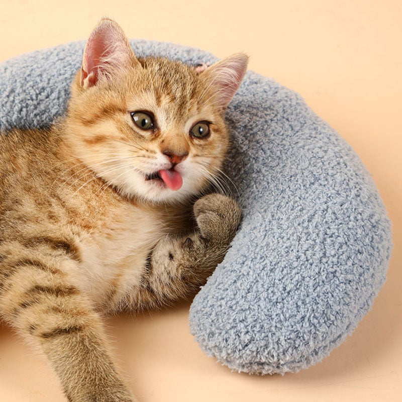 Calming Cat Neck Pillow - Fluffy U-Shaped Support