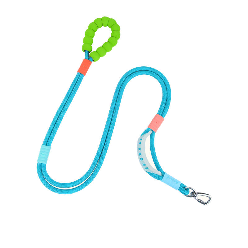 Reflective Rope Dog Leash with Cushion Grip Handle