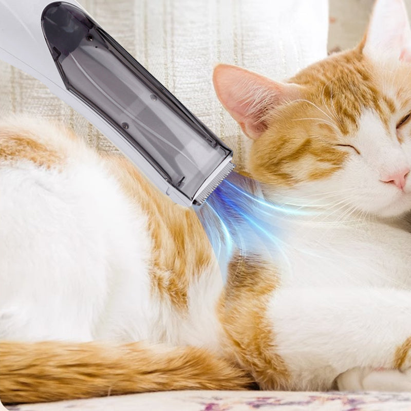 Cordless Pet Grooming Clipper with Built-In Suction