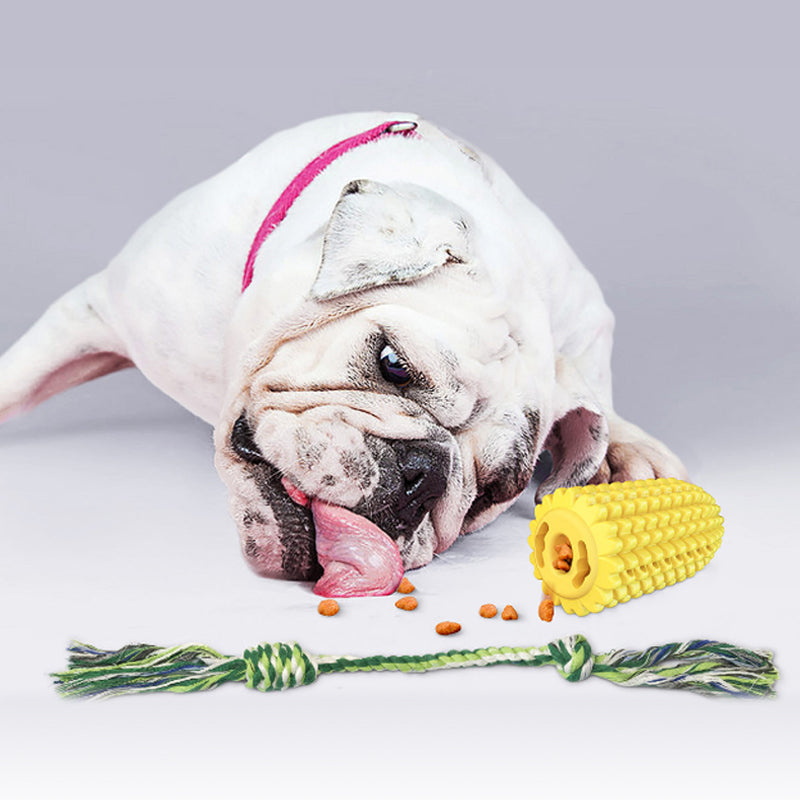 Corn Dental Chew Toy with Rope for Dogs