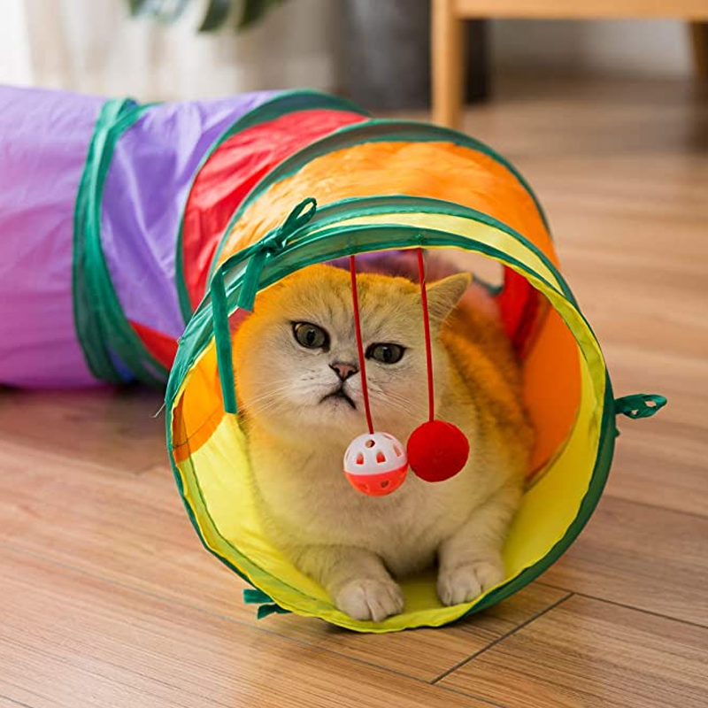 Collapsible Crinkle Cat Tunnel for Indoor Play