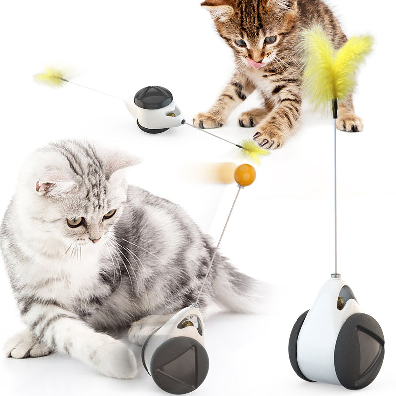 Interactive Balance Swing Cat Toy with Feather & Catnip