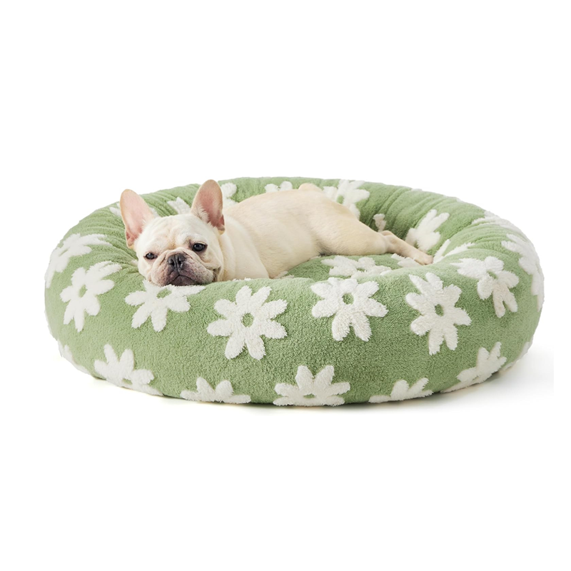 Round Calming Donut Pet Bed for Cats & Small Dogs