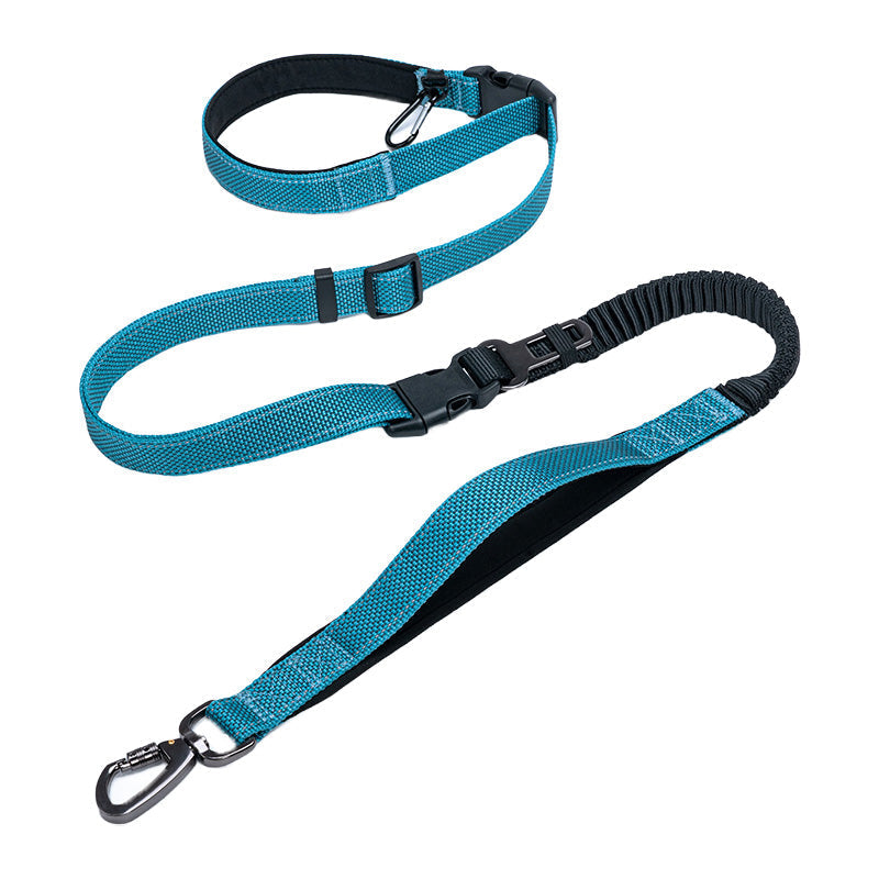 Hands-Free Bungee Dog Leash with Reflective Waist Belt
