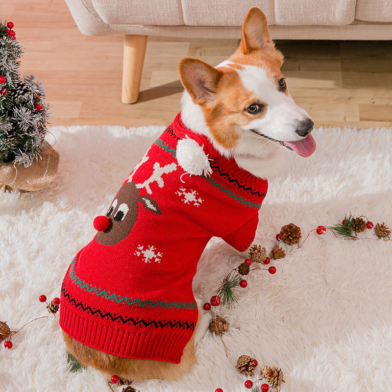 Christmas Reindeer Knit Pet Sweater for Dogs & Cats