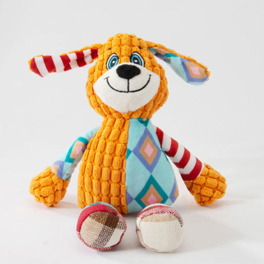 Corduroy Plush Squeaky Dog Toy with Crinkle