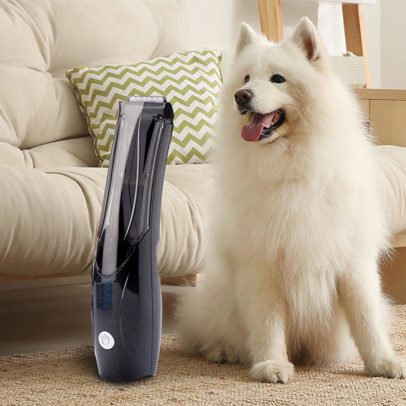 Cordless Pet Grooming Clipper with Built-In Suction