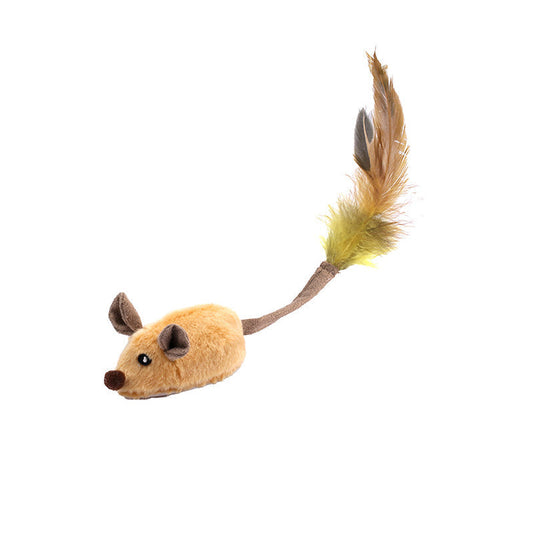 Automatic Moving Mouse Cat Toy with Feather Tail