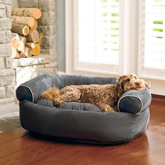 Cozy Sofa Pet Bed with Bolster Arms