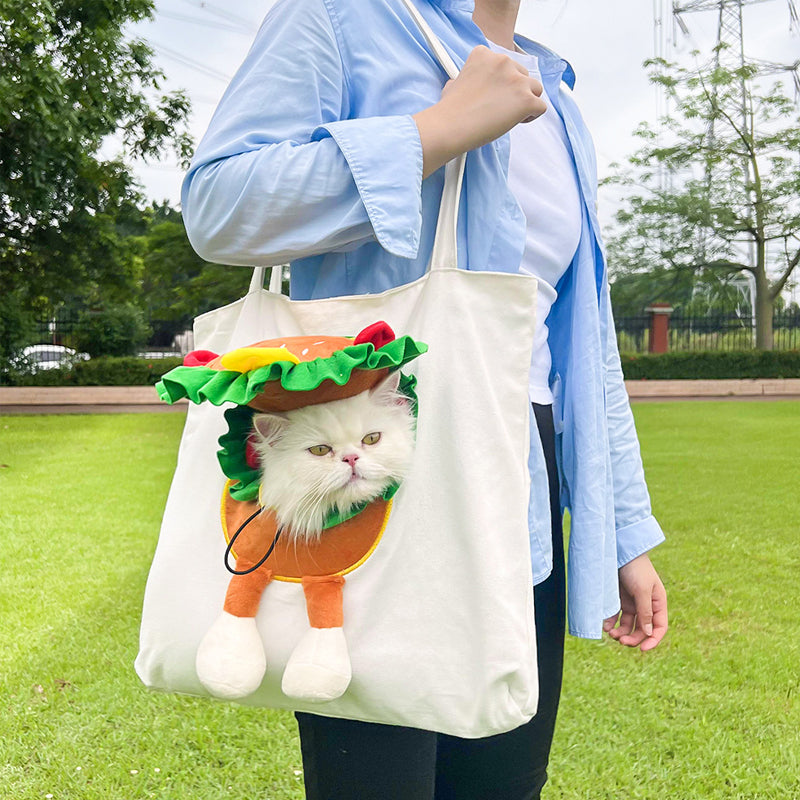 Cozy Canvas Pet Carrier Tote with Costume Window