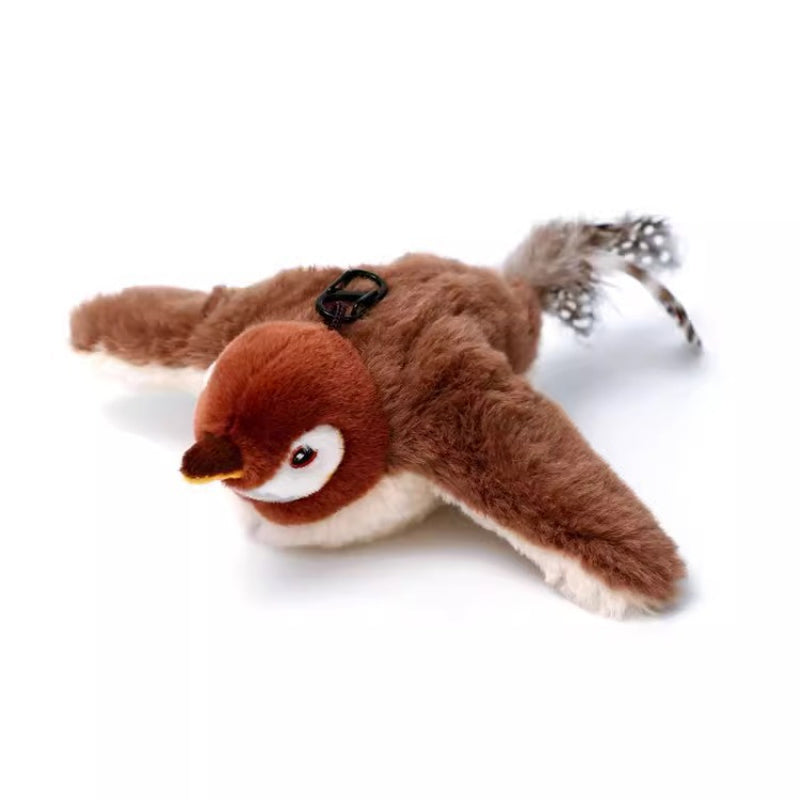 Interactive Chirping Bird Cat Toy with Feather Tail