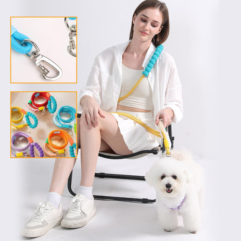 Reflective Rope Dog Leash with Cushion Grip Handle