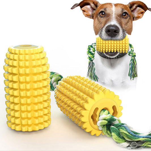 Corn Dental Chew Toy with Rope for Dogs