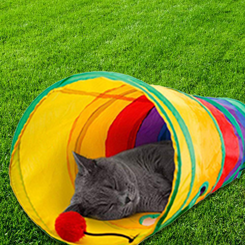 Collapsible Crinkle Cat Tunnel for Indoor Play