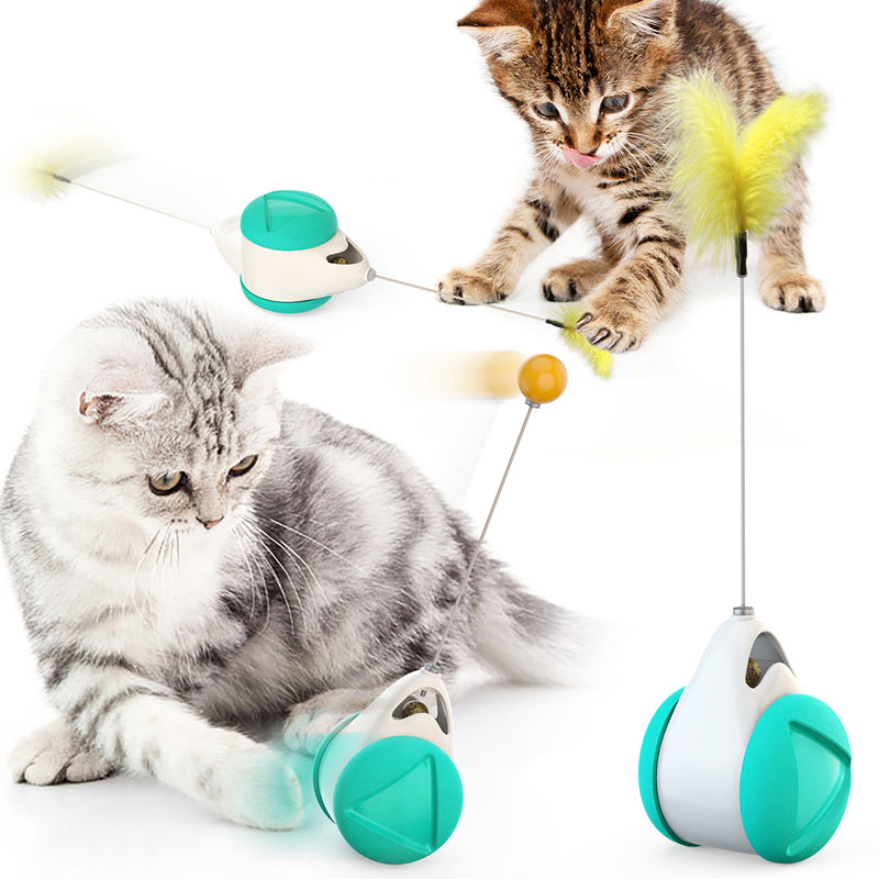 Interactive Balance Swing Cat Toy with Feather & Catnip