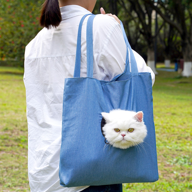 Cozy Canvas Pet Carrier Tote with Costume Window