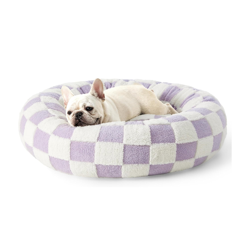 Round Calming Donut Pet Bed for Cats & Small Dogs