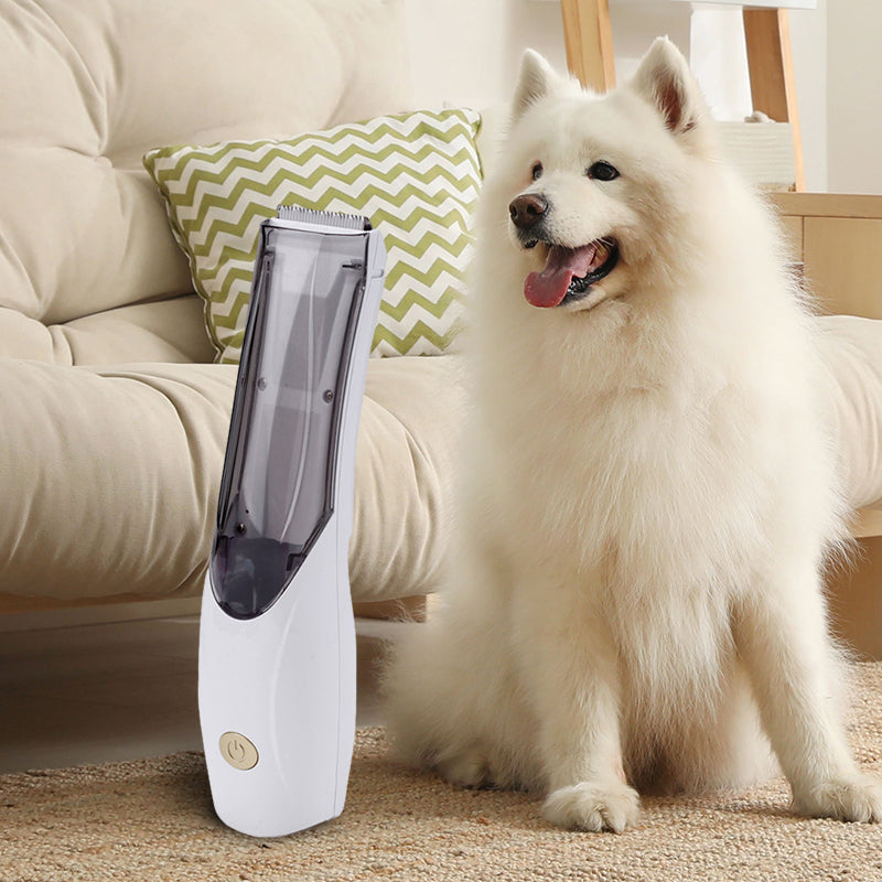 Cordless Pet Grooming Clipper with Built-In Suction