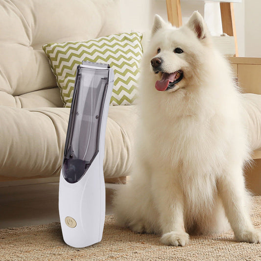 Cordless Pet Grooming Clipper with Built-In Suction