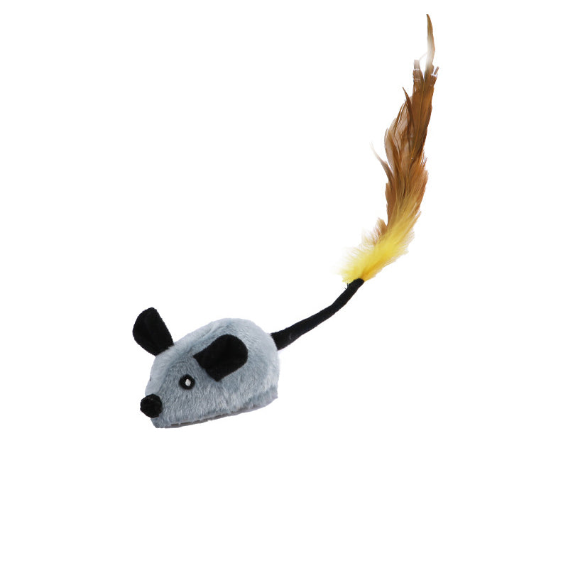 Automatic Moving Mouse Cat Toy with Feather Tail