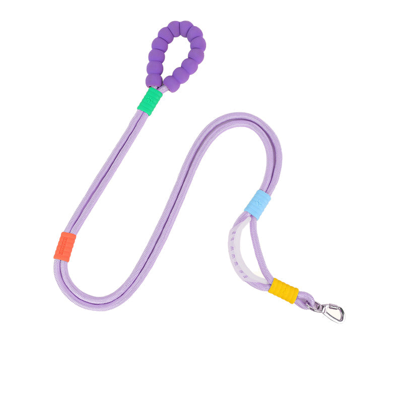 Reflective Rope Dog Leash with Cushion Grip Handle