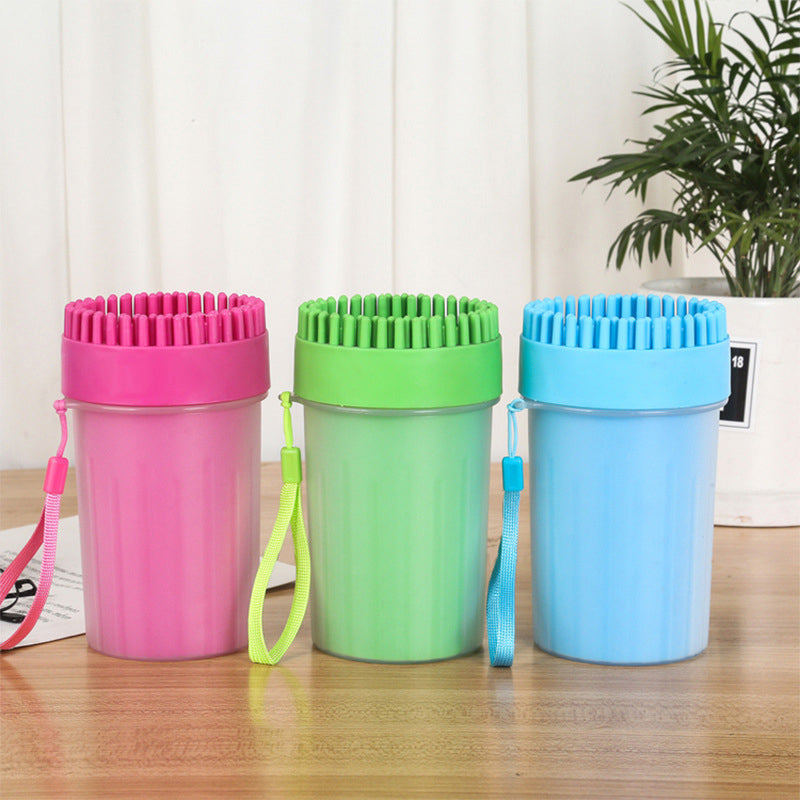 Portable Dog Paw Cleaner Cup with Soft Silicone Bristles