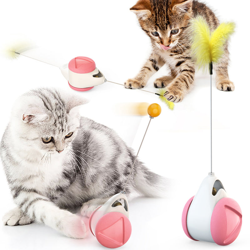 Interactive Balance Swing Cat Toy with Feather & Catnip