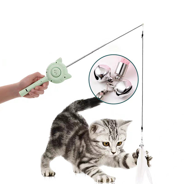 3-in-1 Cat Grooming Comb with Retractable Teaser & Laser