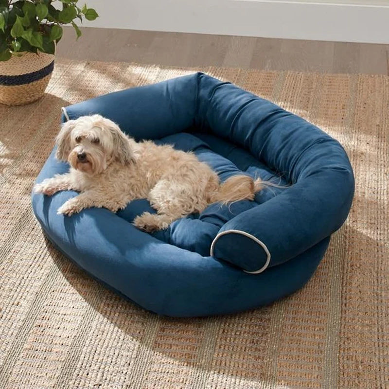 Cozy Sofa Pet Bed with Bolster Arms