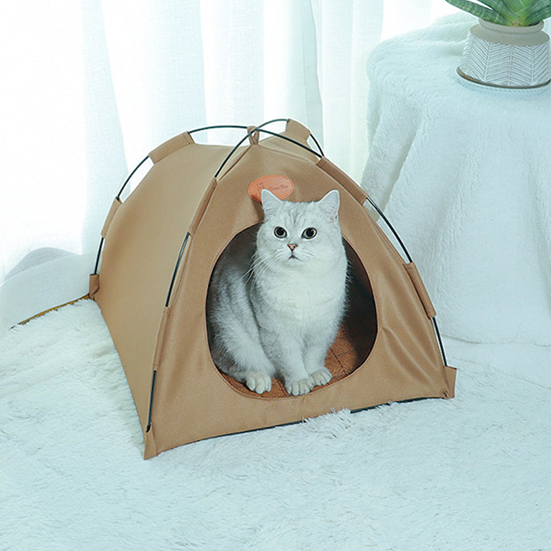 Breathable Pet Teepee Tent Bed with Cooling Mat