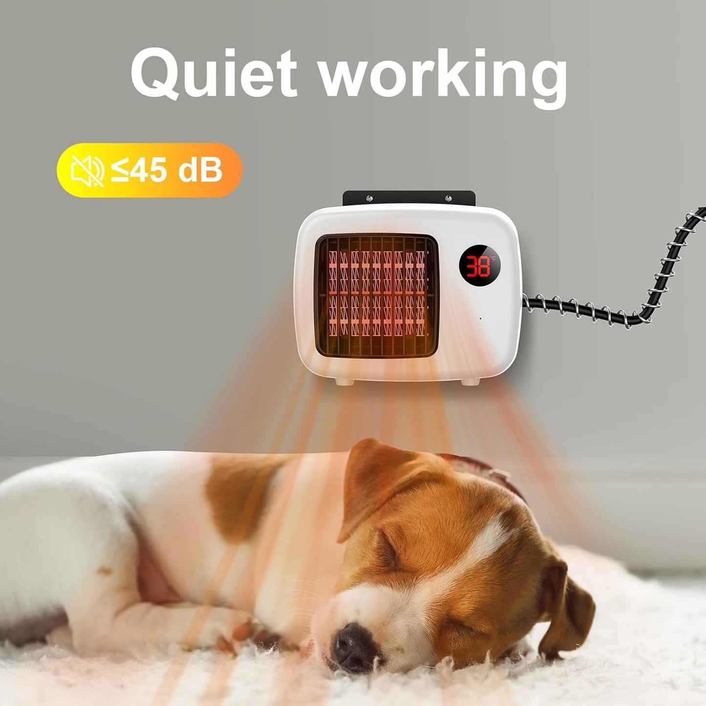 Wall-Mount Dog House Heater with Anti-Bite Cord