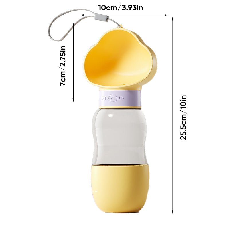 Portable Dog Water Bottle with Built-In Bowl