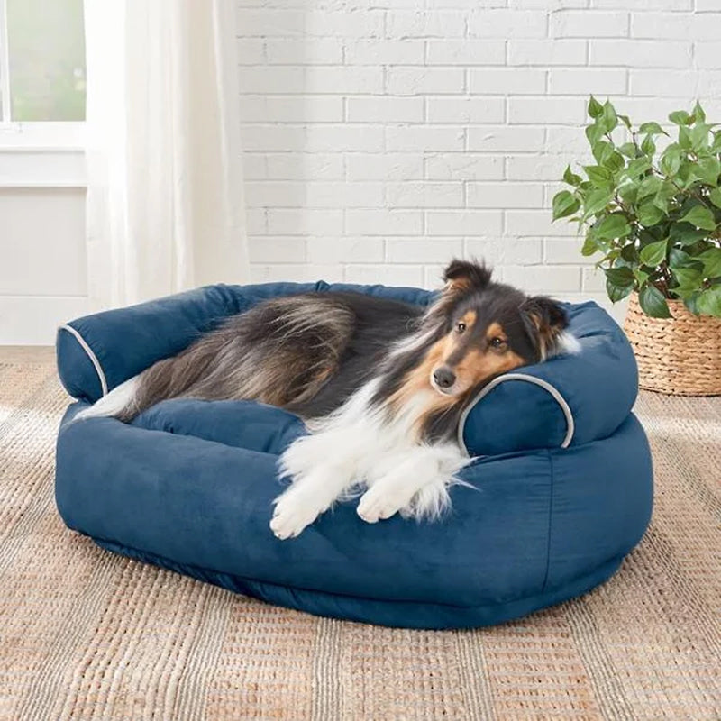 Cozy Sofa Pet Bed with Bolster Arms