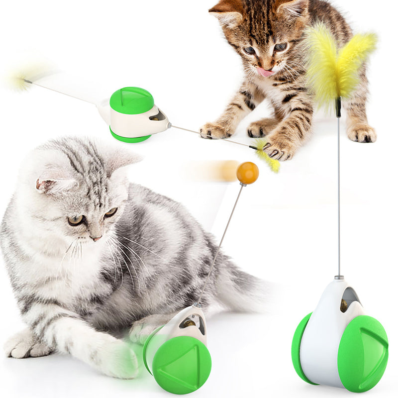 Interactive Balance Swing Cat Toy with Feather & Catnip