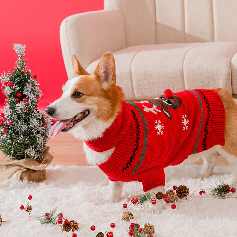 Christmas Reindeer Knit Pet Sweater for Dogs & Cats