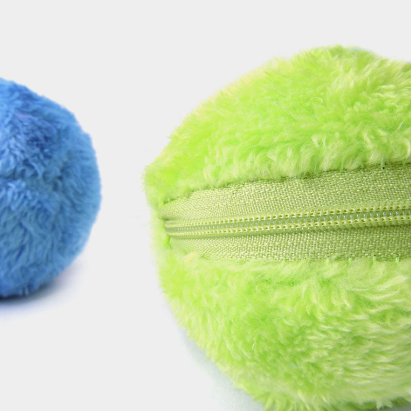 Automatic Rolling Pet Ball with Washable Plush Cover