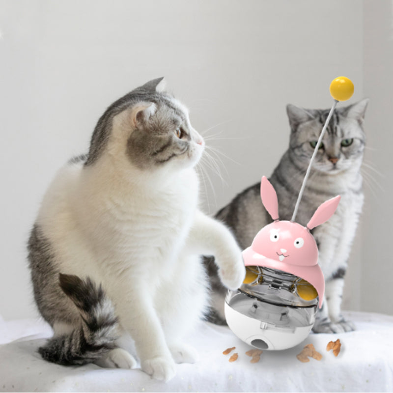 Interactive Cat Tumbler Treat Dispenser & Teaser Toy