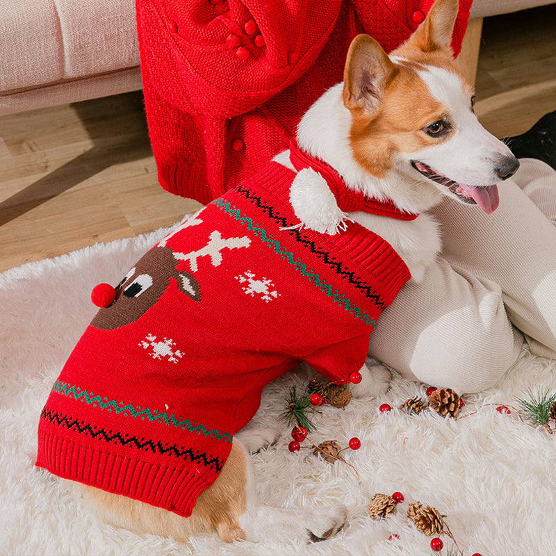 Christmas Reindeer Knit Pet Sweater for Dogs & Cats
