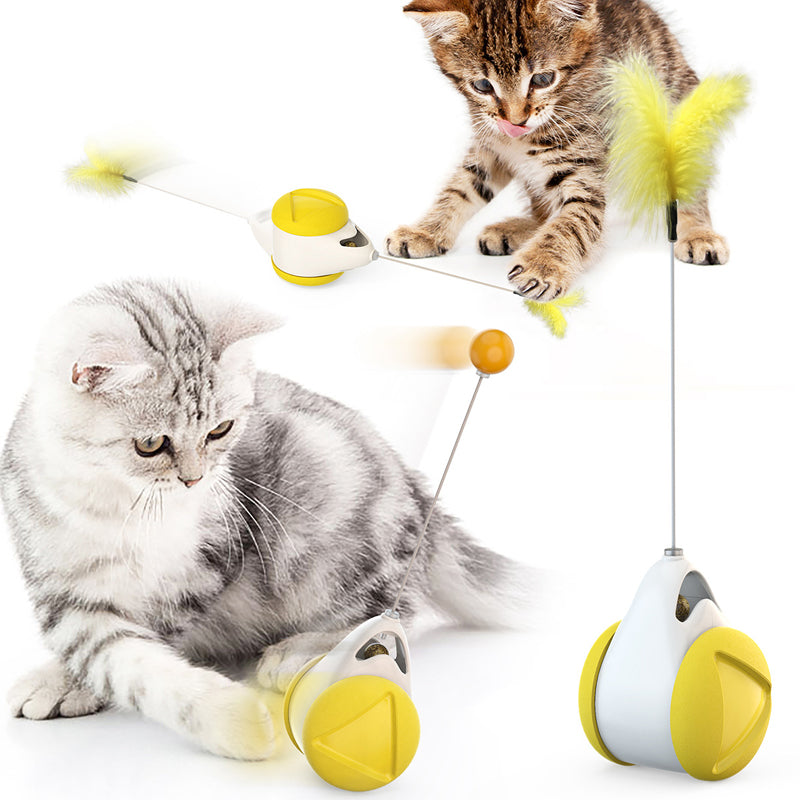 Interactive Balance Swing Cat Toy with Feather & Catnip