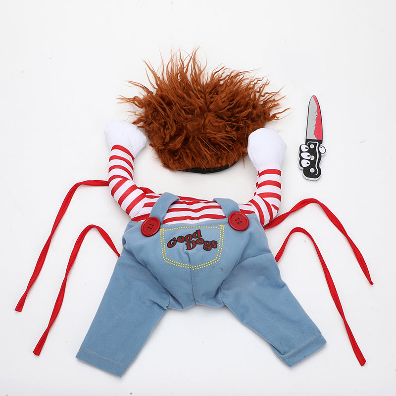 Deadly Doll Dog Costume with Wig & Toy Knife
