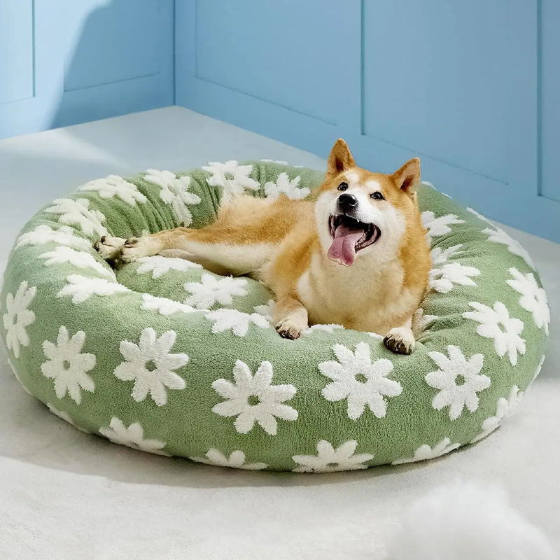 Round Calming Donut Pet Bed for Cats & Small Dogs